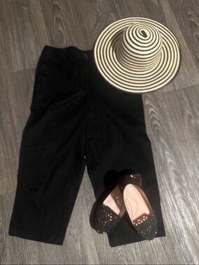 White Stag Black Pants with Beige Label